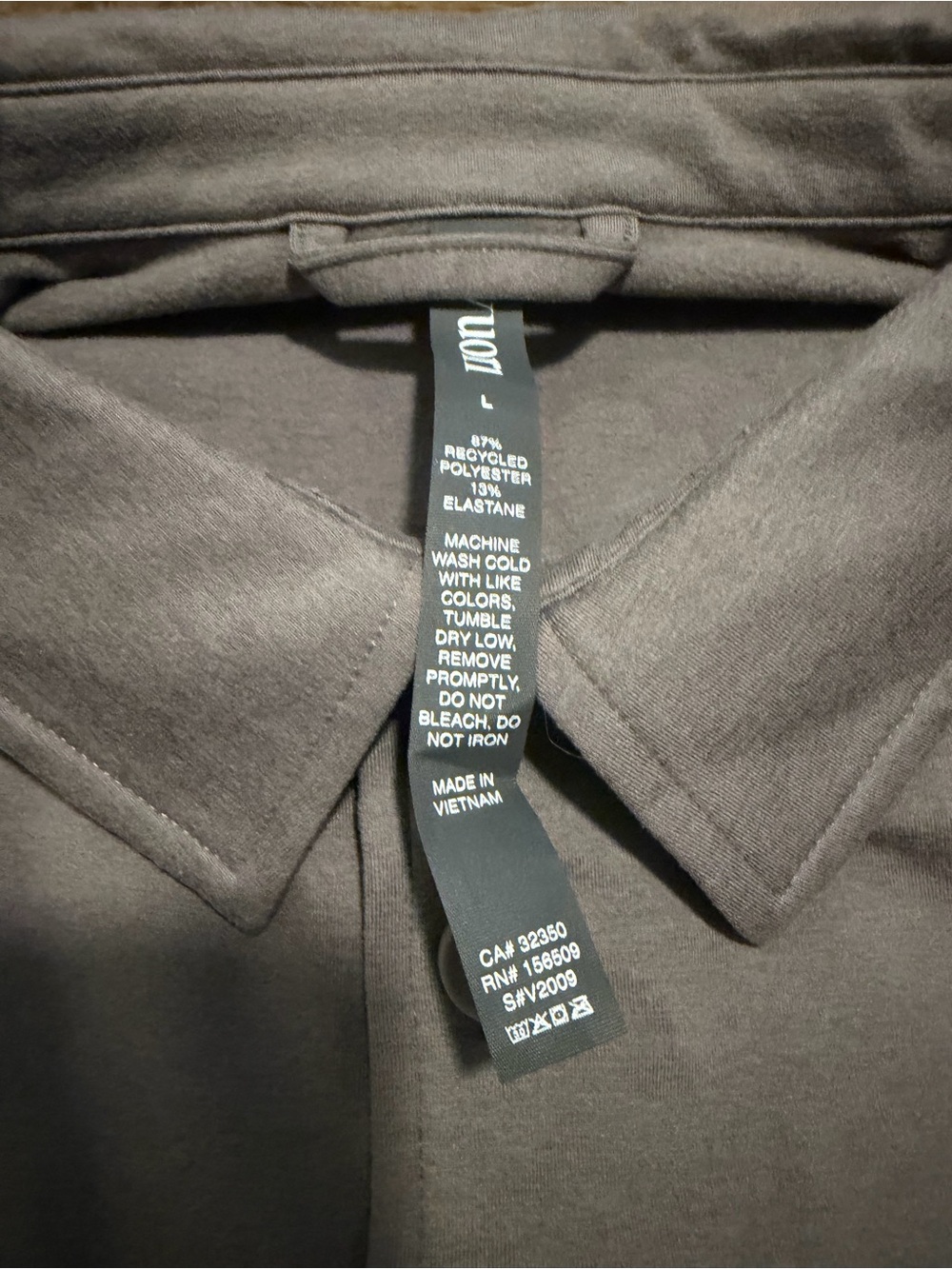 Vuori Coronado Shirt Jacket Men's Large Gray Performance Stretch Shacket V2009 - Picture 6 of 8